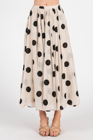 Polka dot maxi skirt