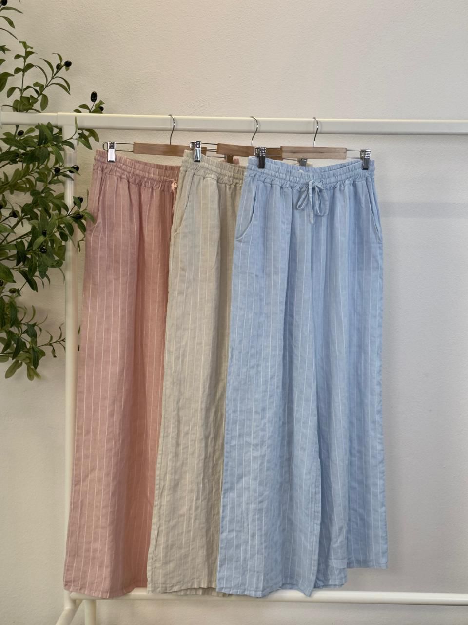 Striped italy linen set
