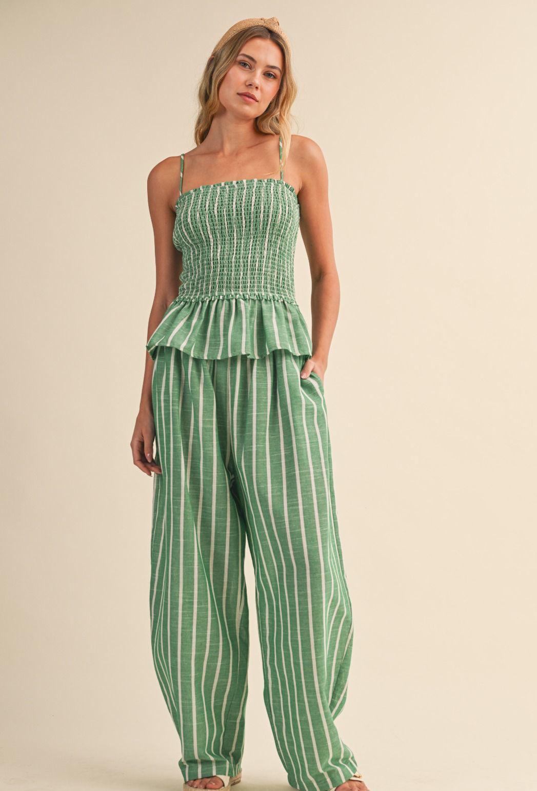 PEPLUM STRIPED SET