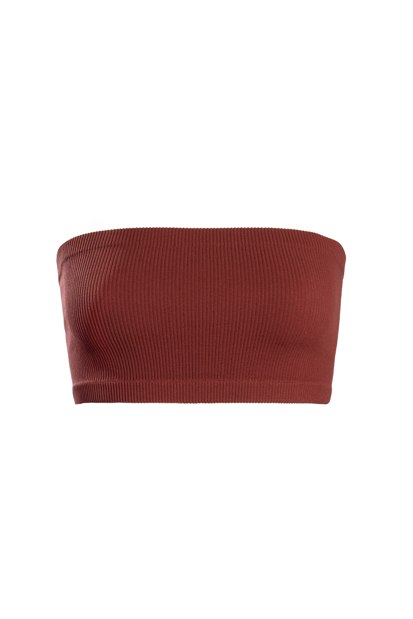 RIBBED BANDEAU TOP