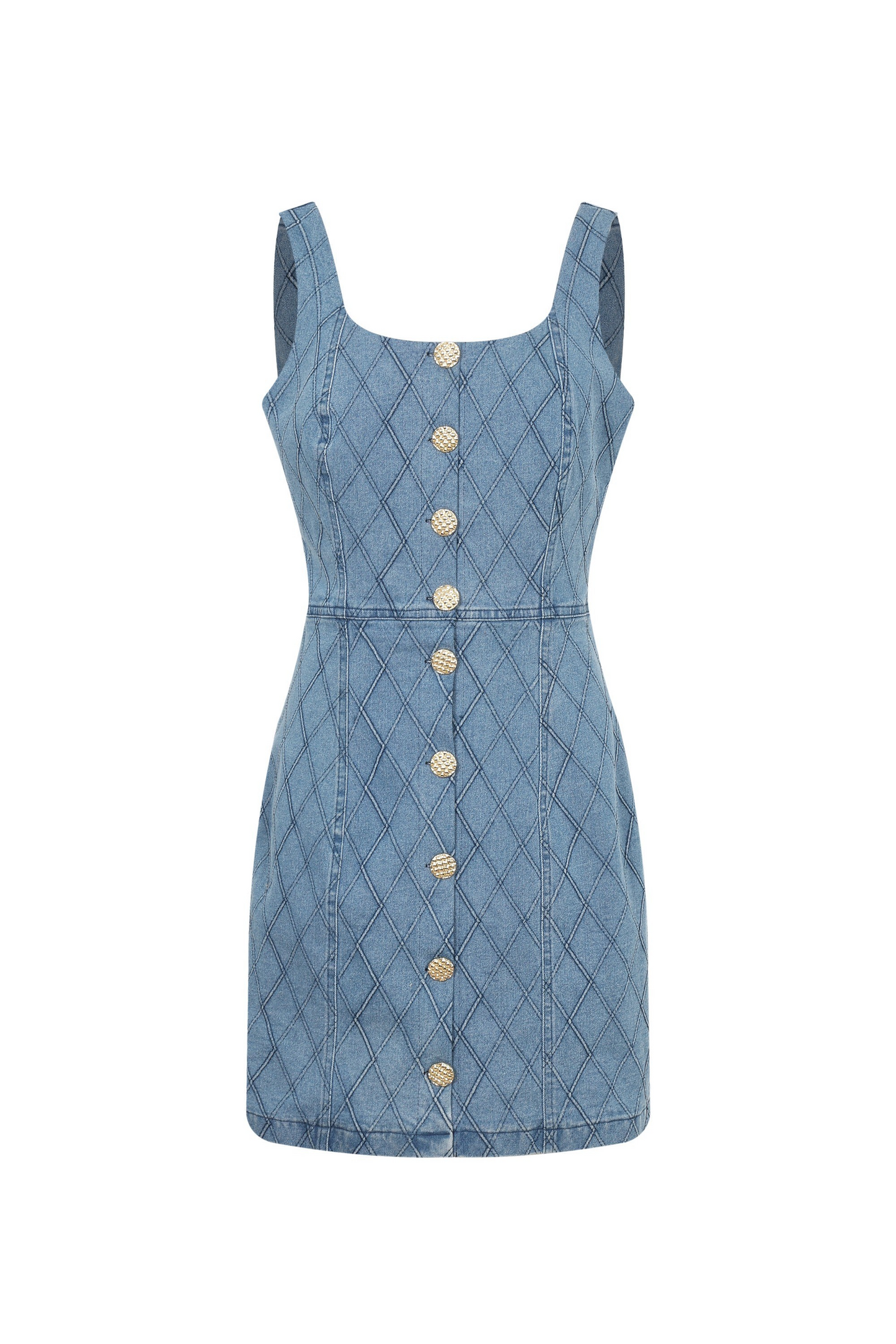 Quilted Denim Slvls Mini Dress