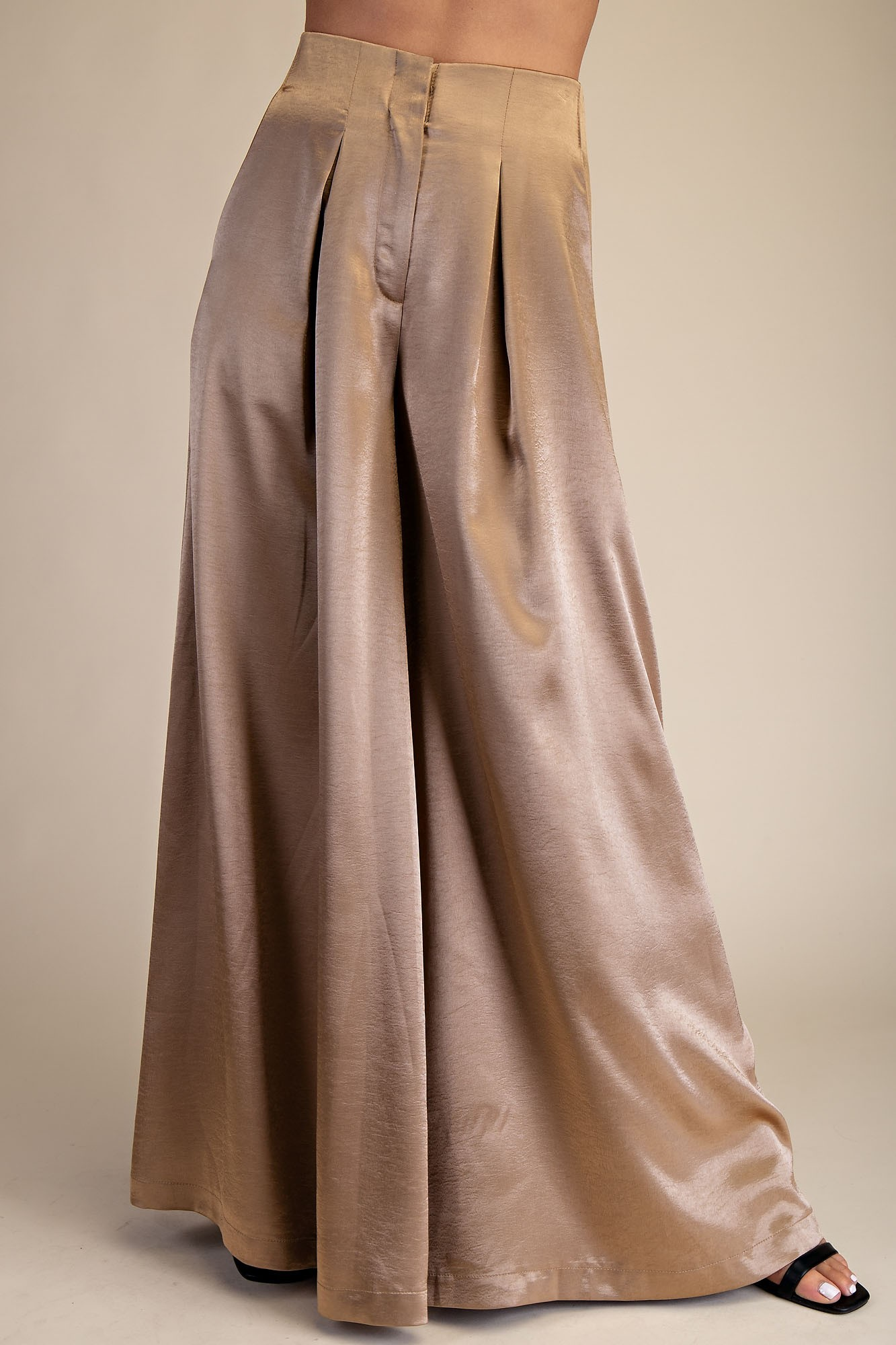 Satin A-line Palazzo Pants