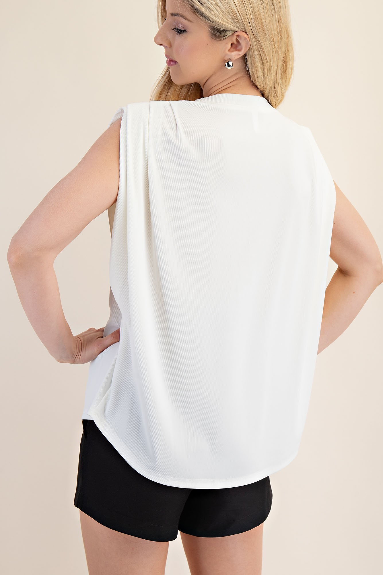 Pleated Shoulder Oversized Top