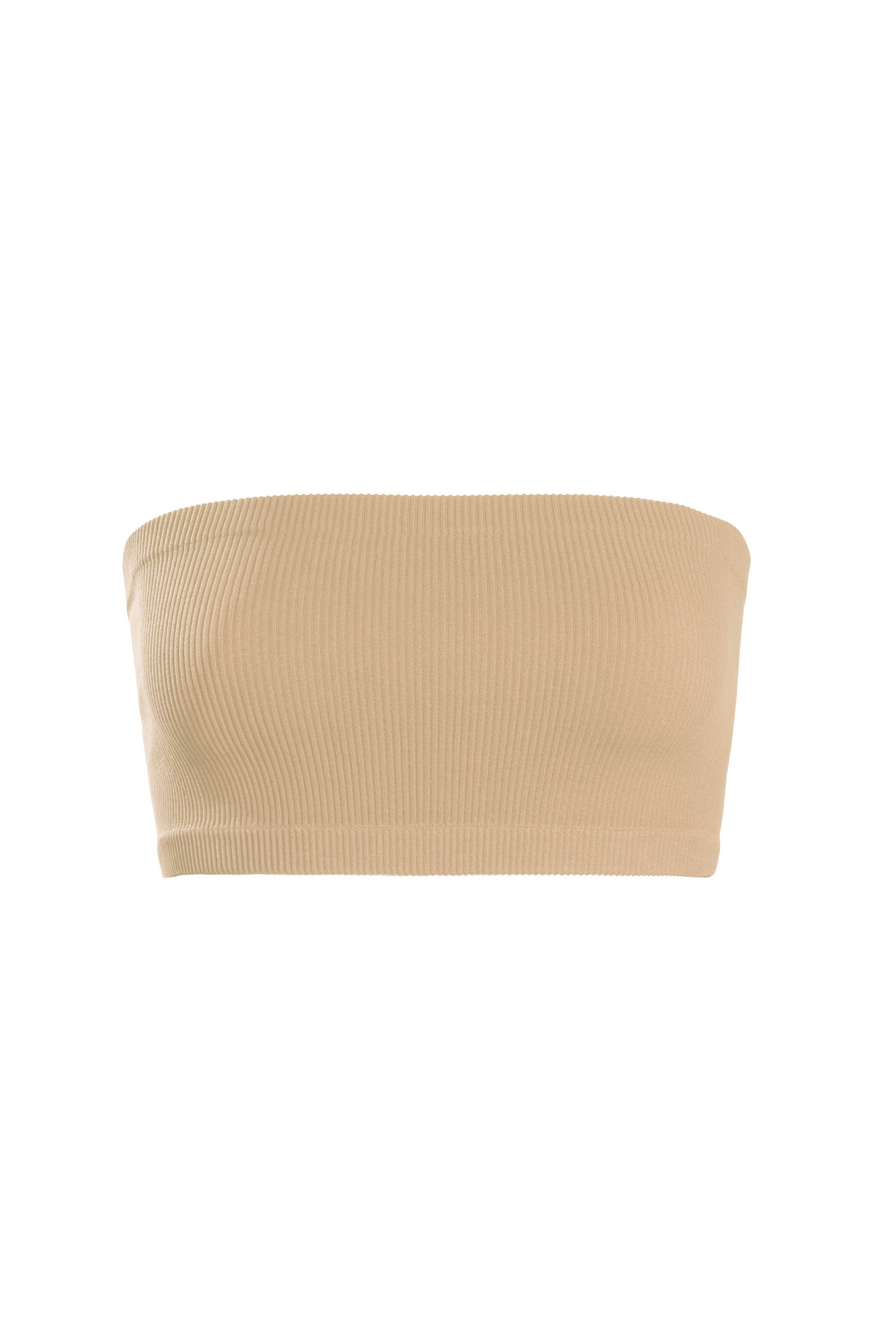 RIBBED BANDEAU TOP