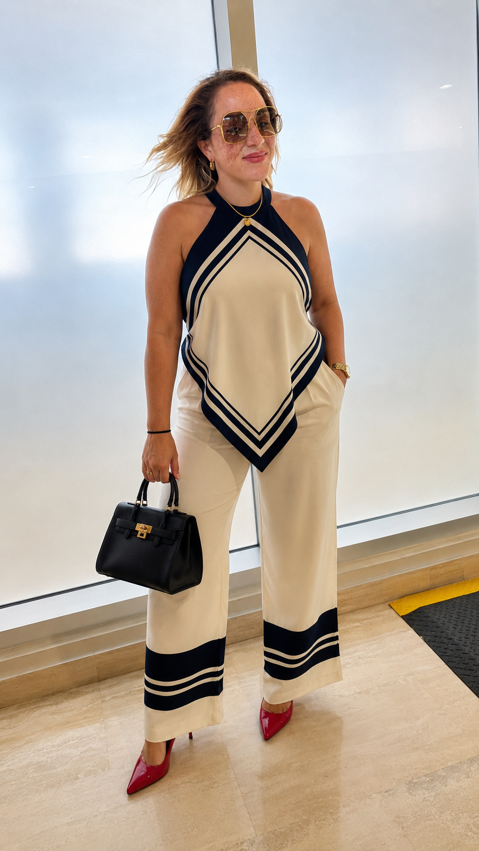 Elegant Scarf-Inspired Two-Piece Set