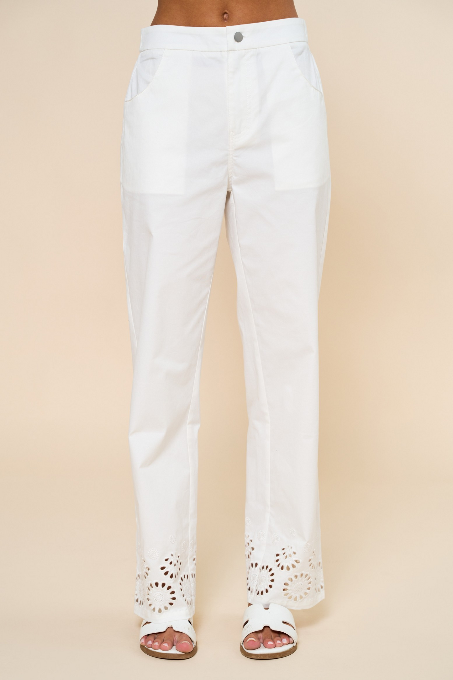 Floral Embroidery Hem Peplum Top AND pants set