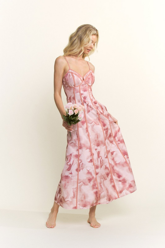 Printed Bustier Maxi Dresses