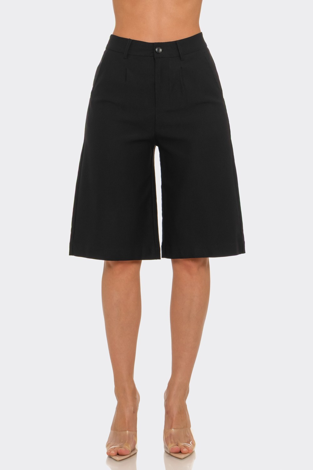 High-waisted Tailored Bermuda Shorts
