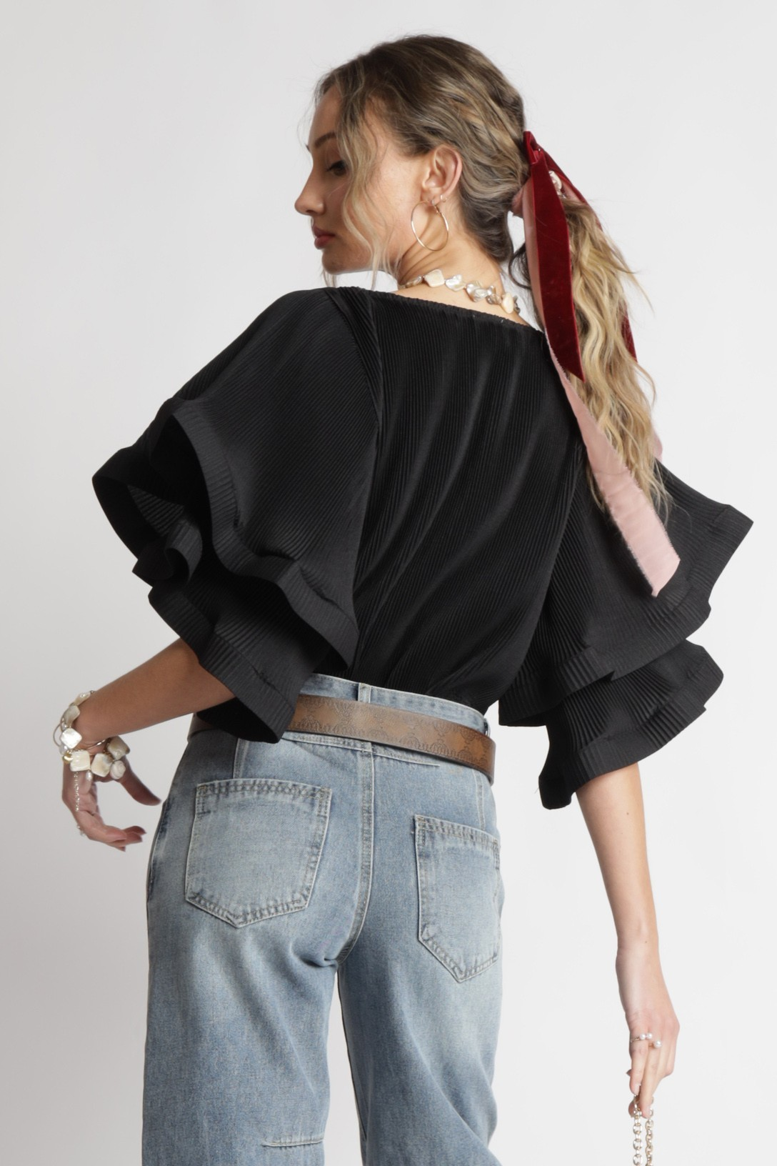 Ruffle Sleeves Blouse