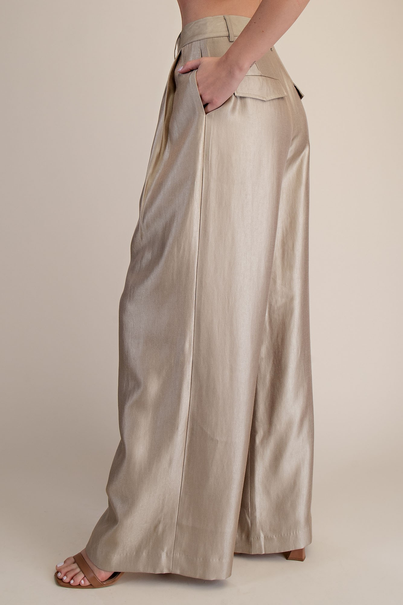 High-waisted Double Pleat Pants