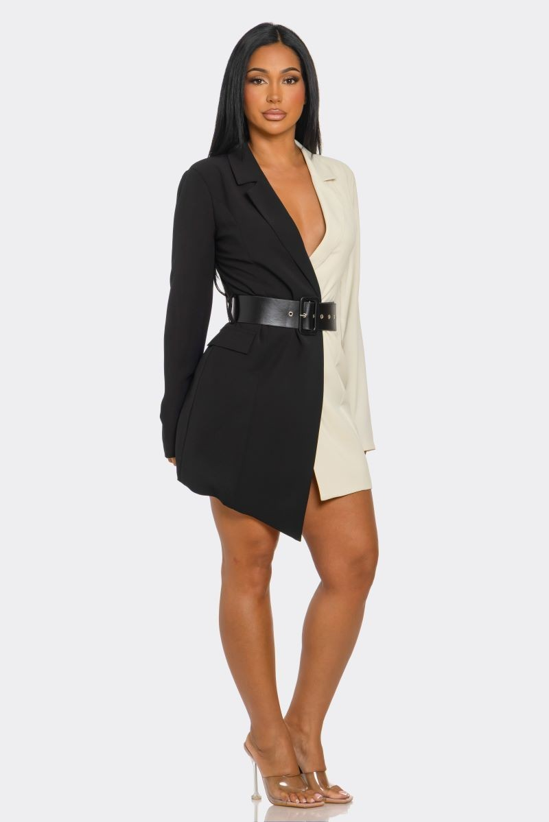 2 Tone Blazer Dress