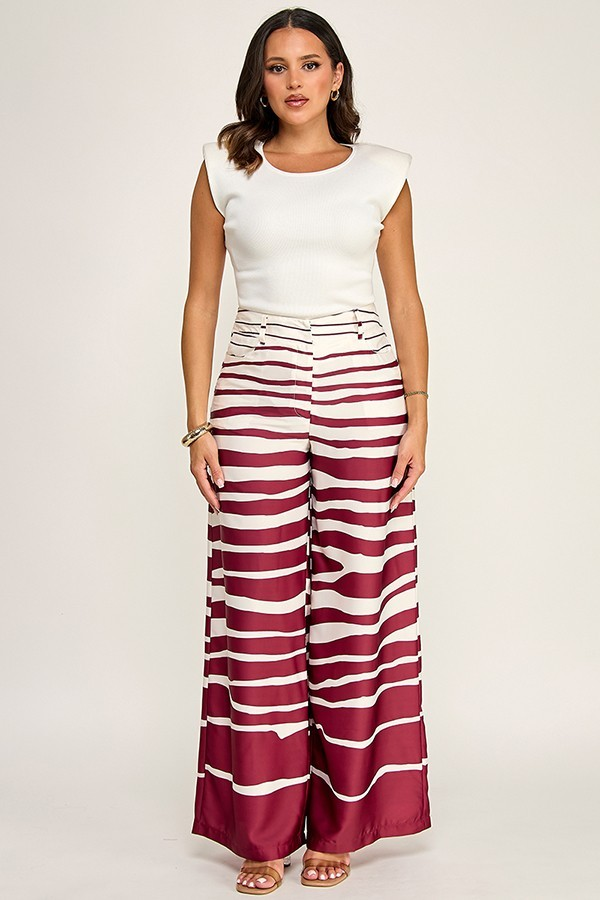 Printed Wide Leg Pants