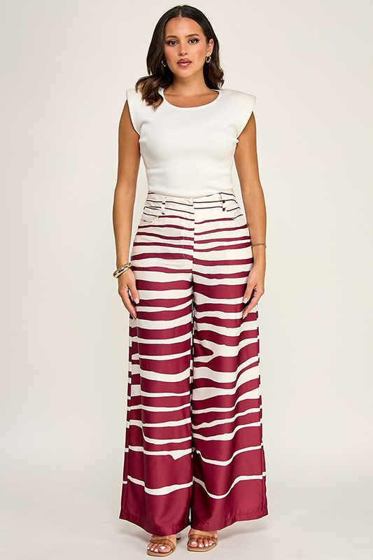 Printed Wide Leg Pants