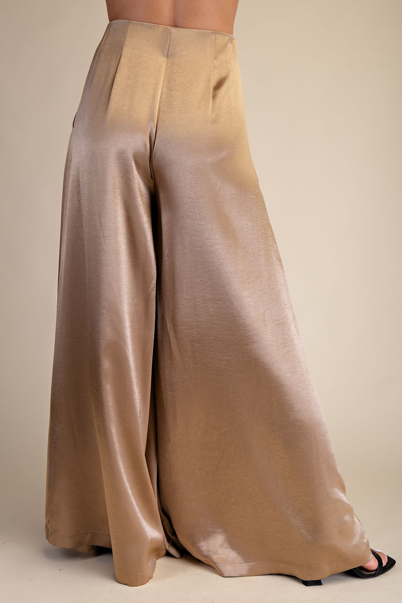 Satin A-line Palazzo Pants