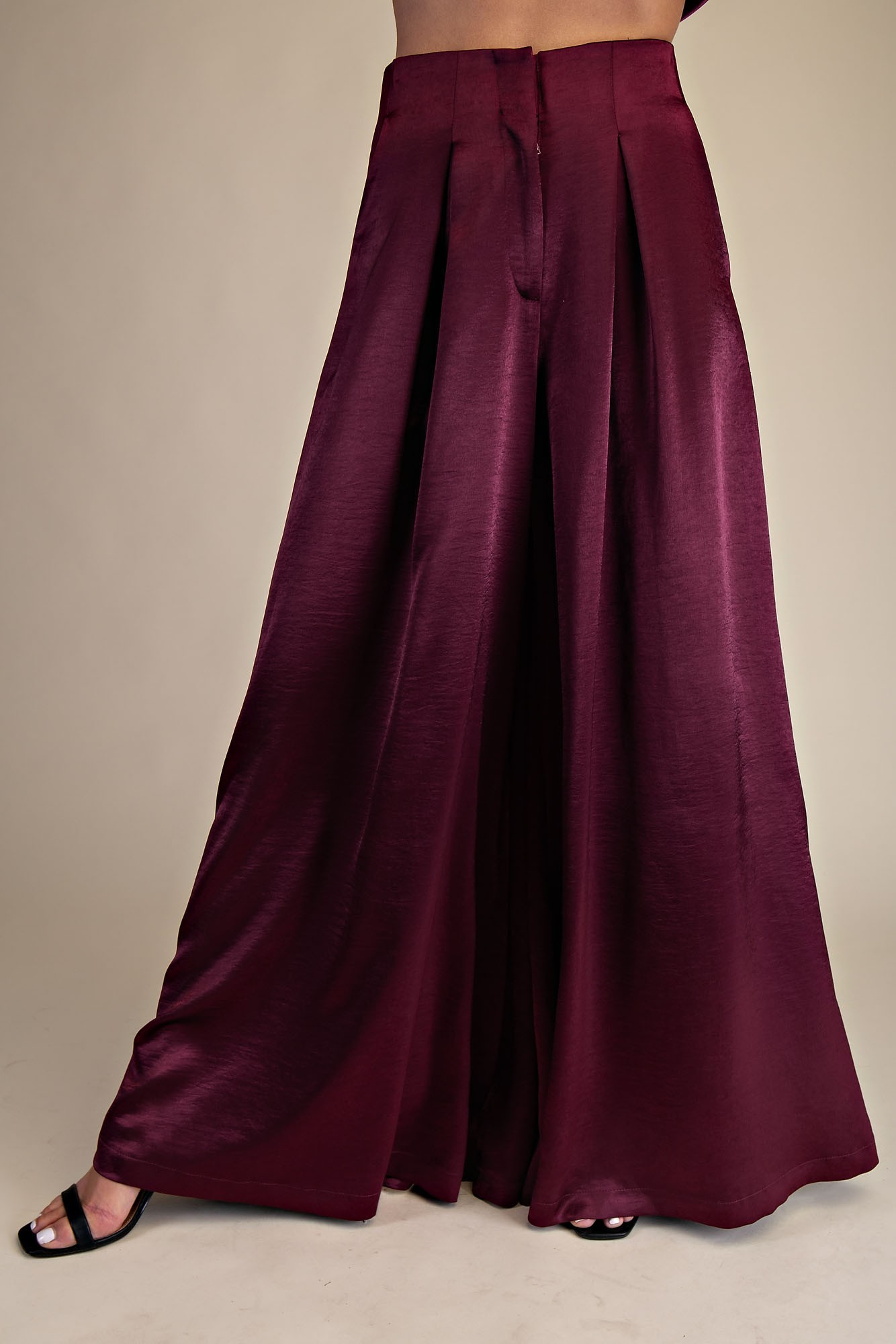 Satin A-line Palazzo Pants