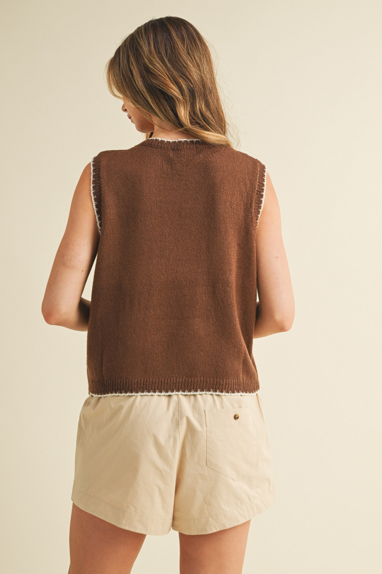 Fish Printed Sleevelss Sweater Top