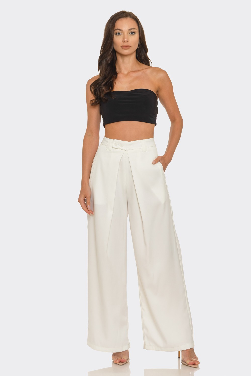 Wide Leg High-waist Tailored Pants