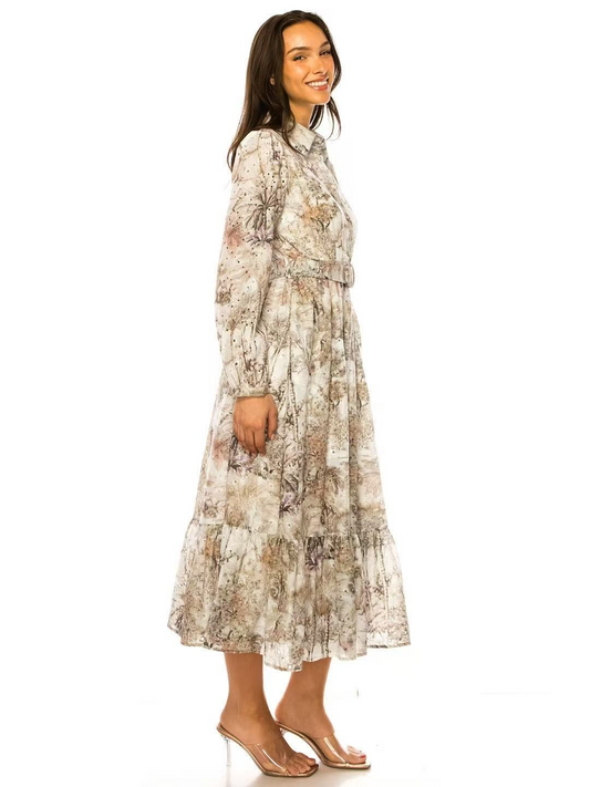 Midi Dress With Floral Print