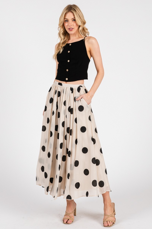 Polka dot maxi skirt