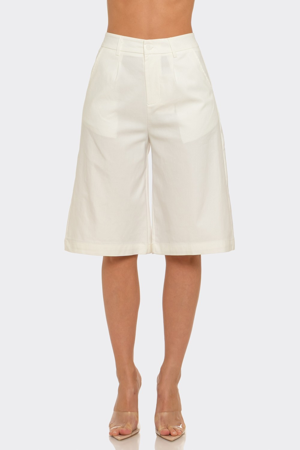 High-waisted Tailored Bermuda Shorts