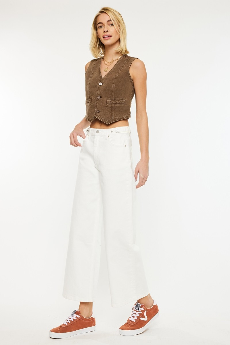 Ultra High Rise Cropped Wide Leg Jeans