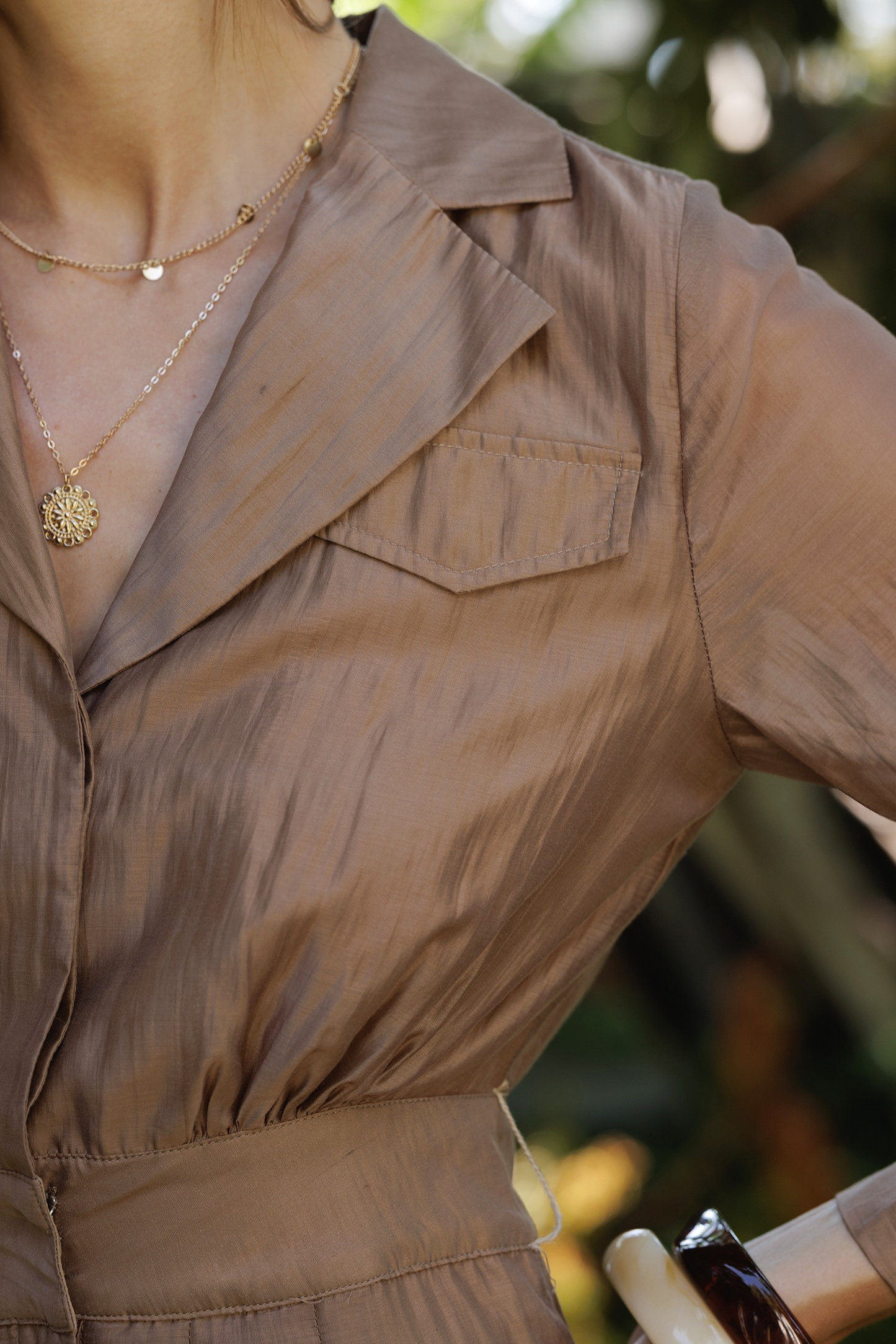 Satin Utility Jumpsuit With A Belt