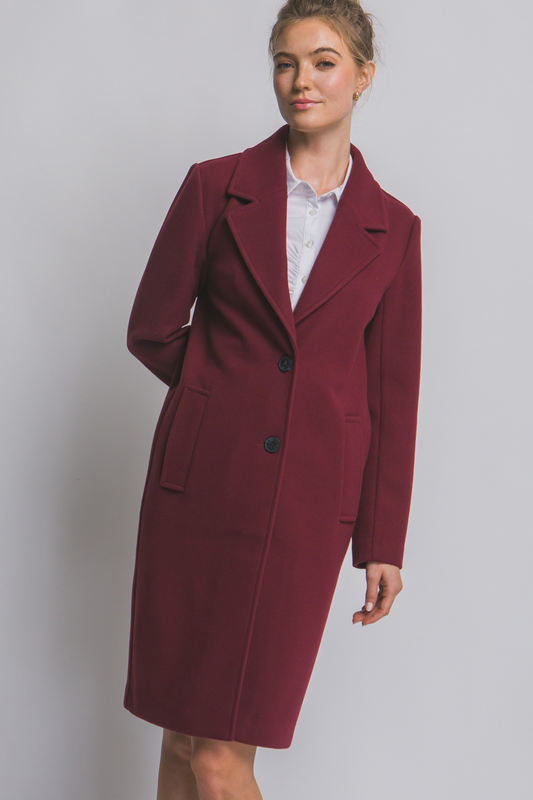 Longline Notch Lapel Coat