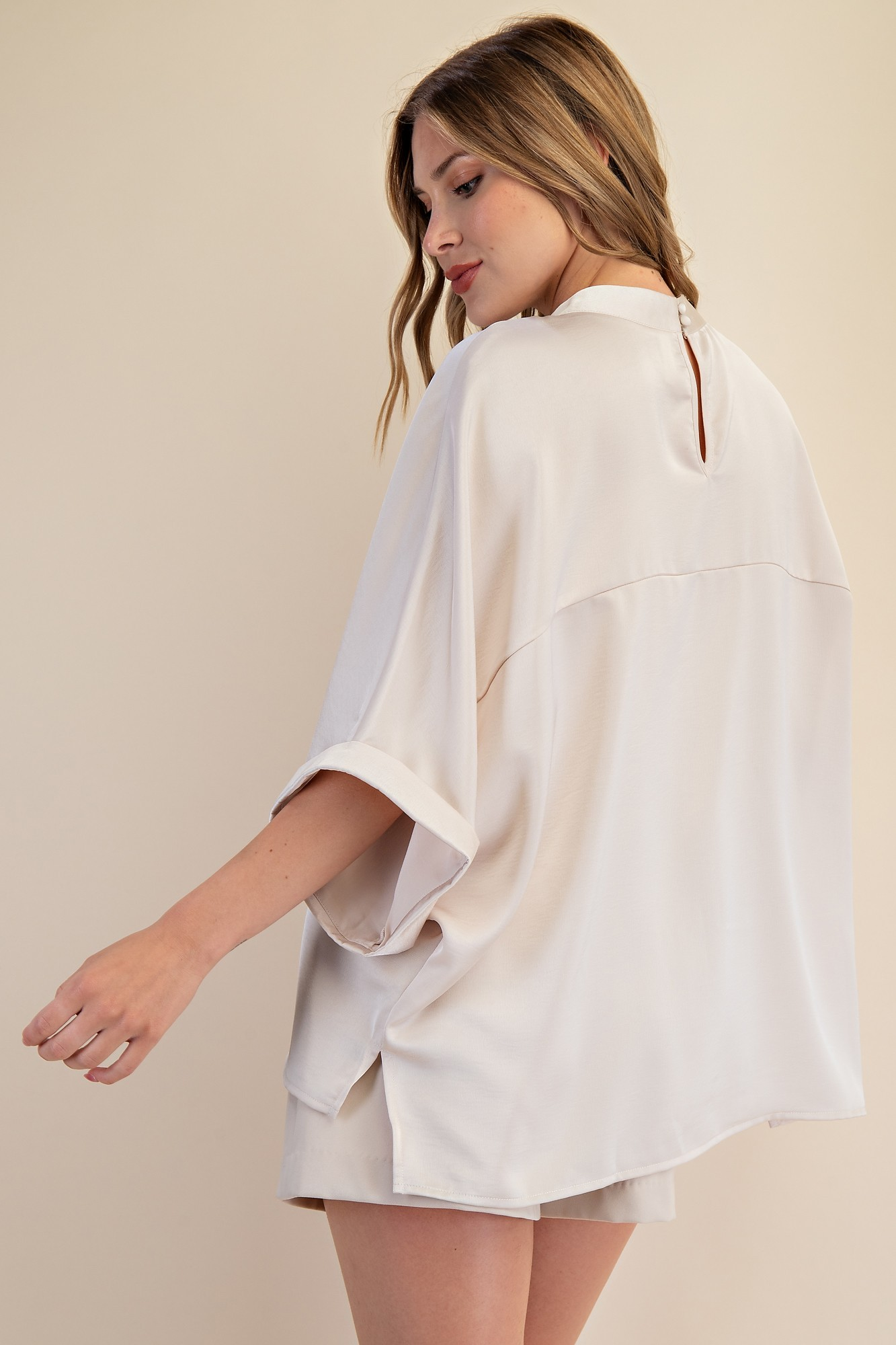 Mock Neck Oversize Top