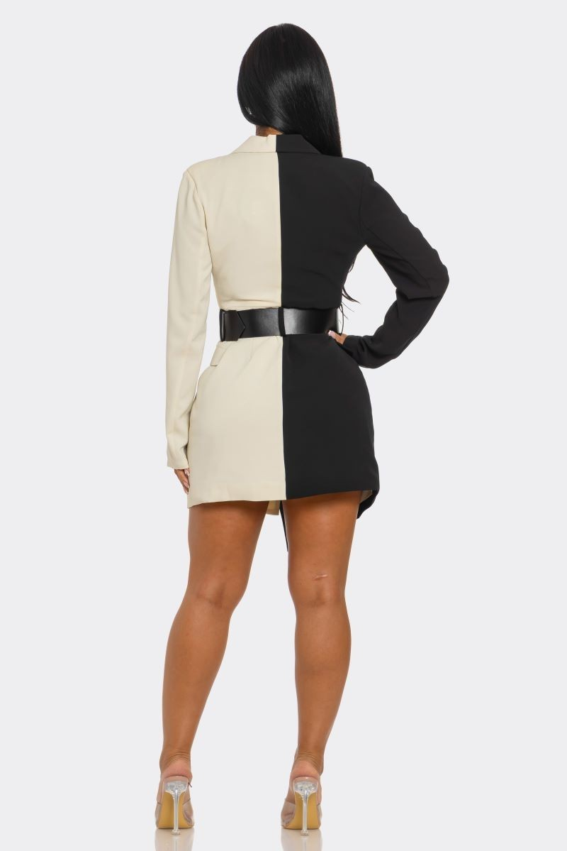 2 Tone Blazer Dress