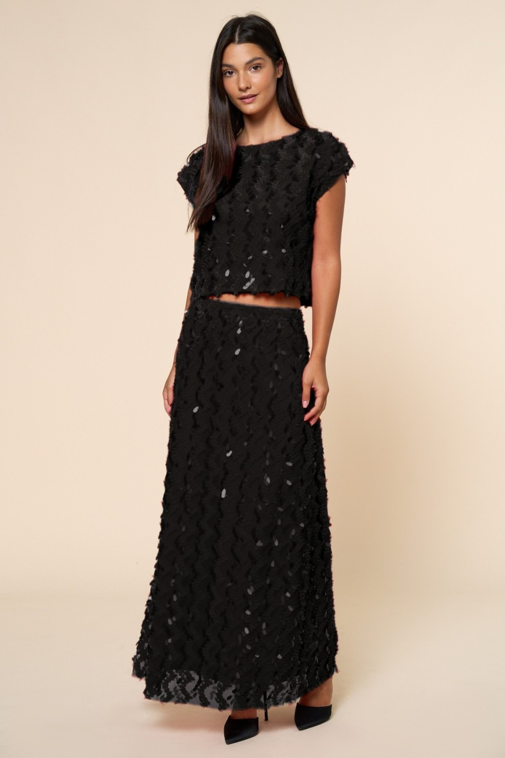 Sequin top and Maxi Skirt