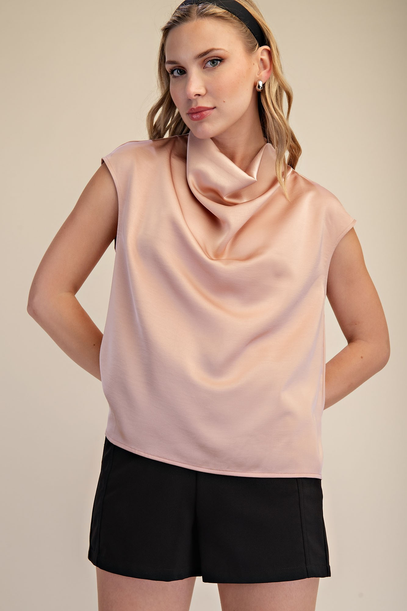 Cowl Neck Sleeveless Top