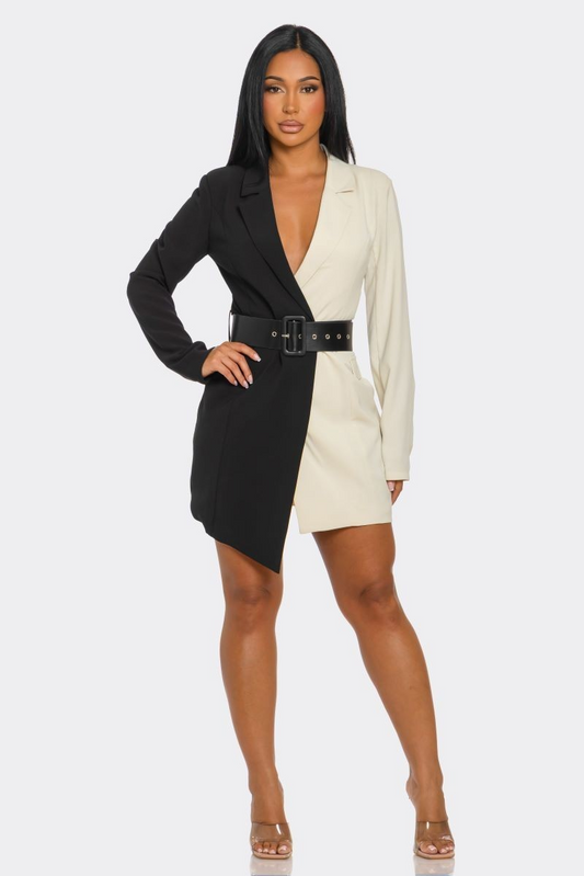 2 Tone Blazer Dress