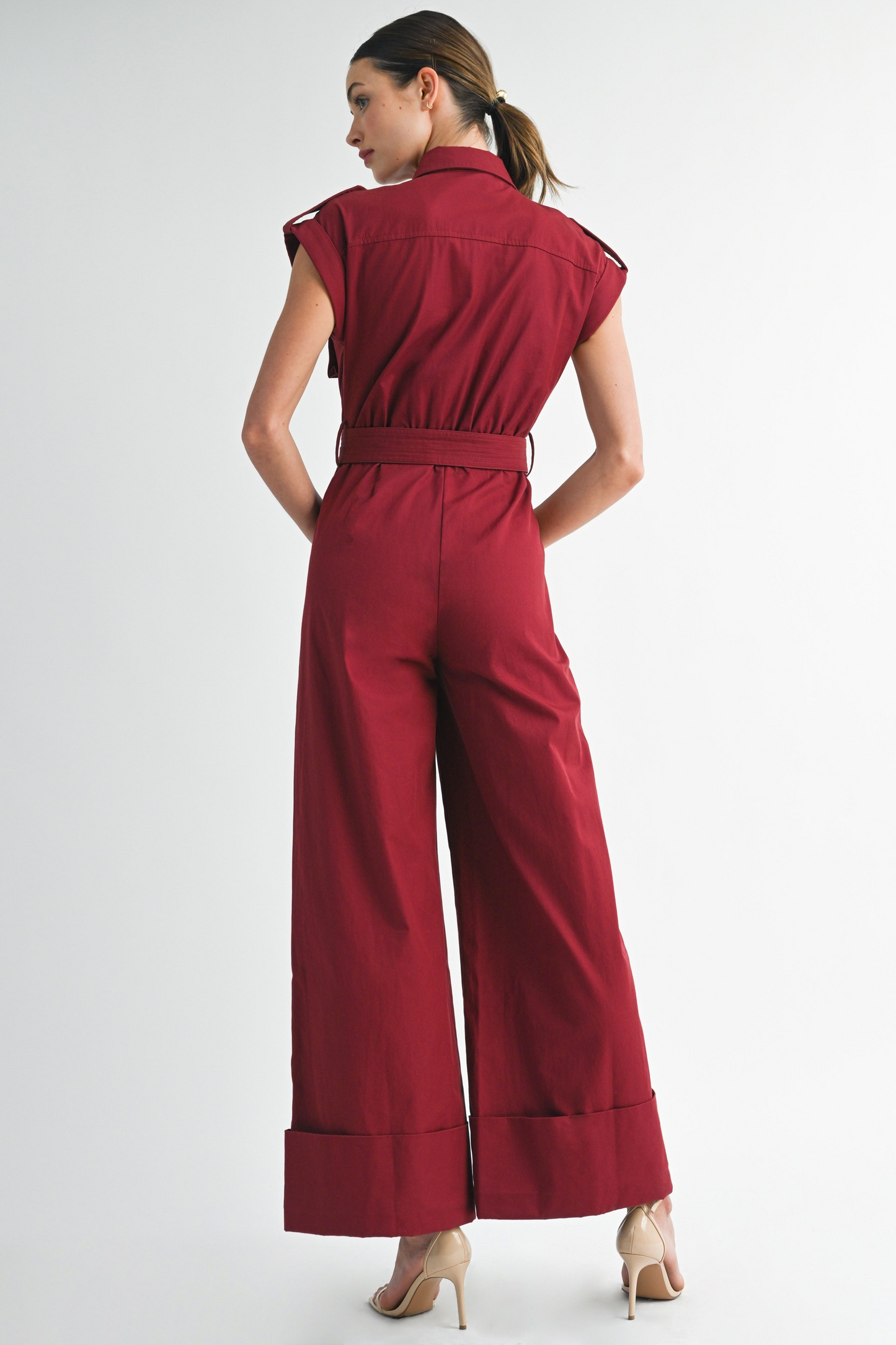 Utility Belted Wide-leg Jumpsuit