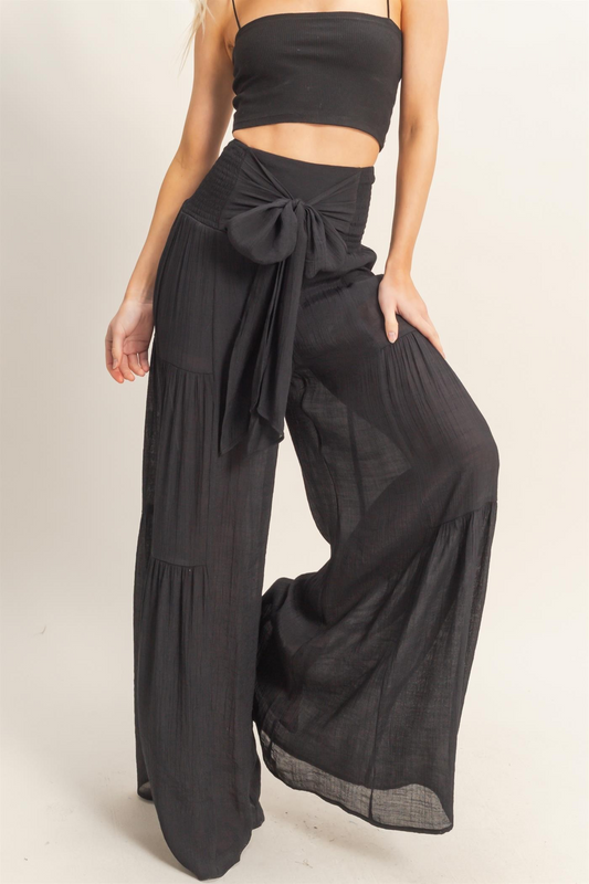 Pantalones palazzo escalonados