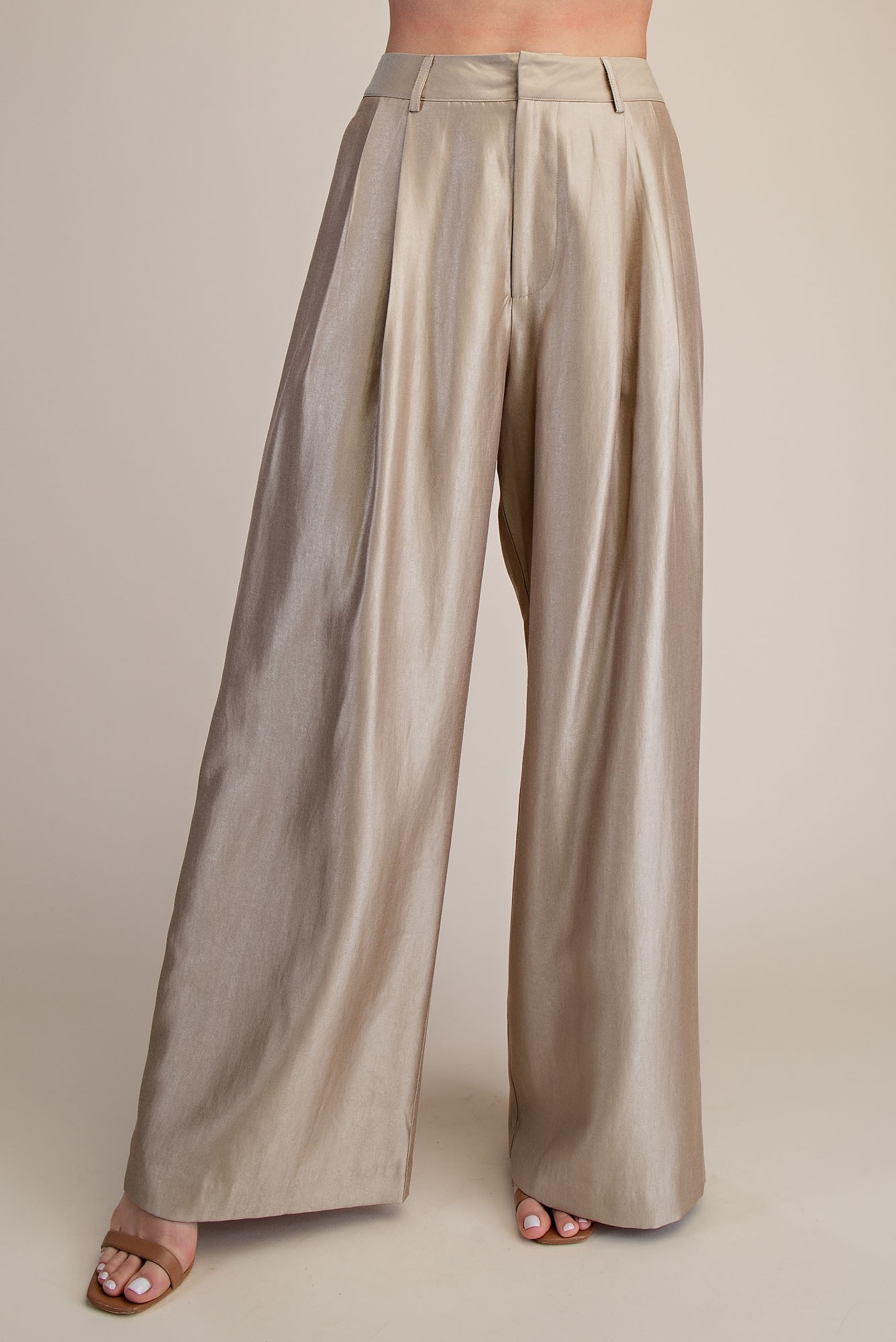 High-waisted Double Pleat Pants