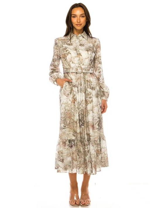 Midi Dress With Floral Print
