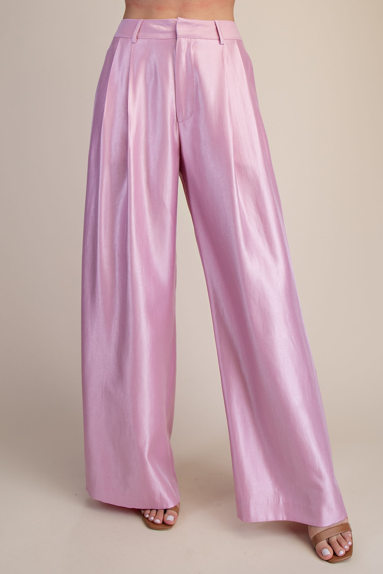 High-waisted Double Pleat Pants