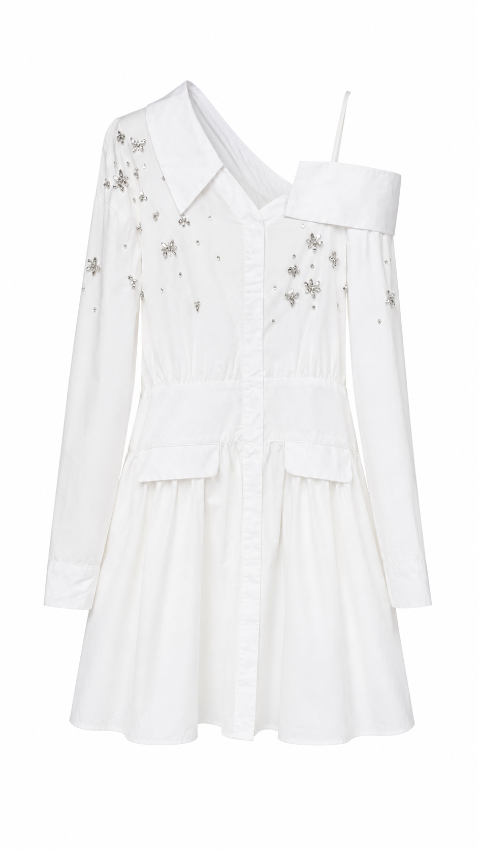 rhinestone shirt dress Maje Checked Rhinestone-Embellished Mini Dress