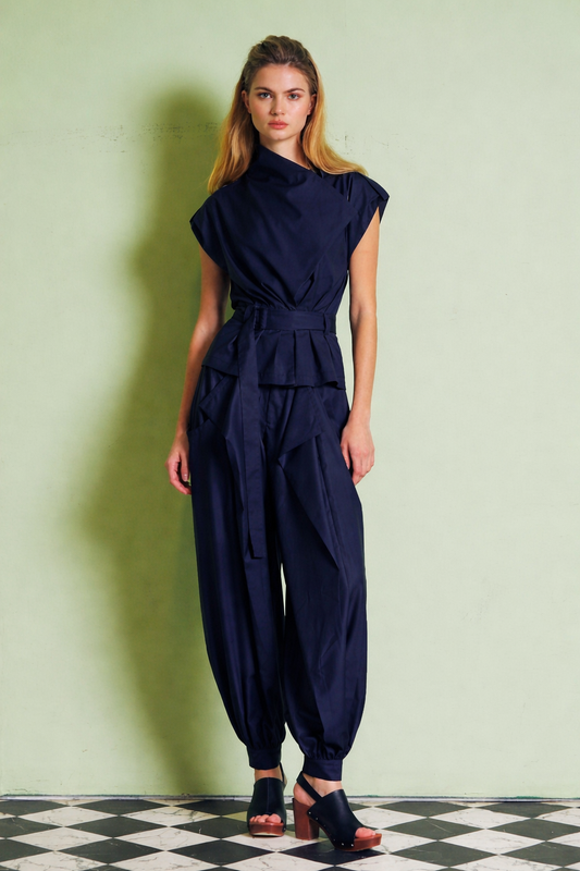 Draped Slvls Jacket and Woven Safari Draped Balloon Pants