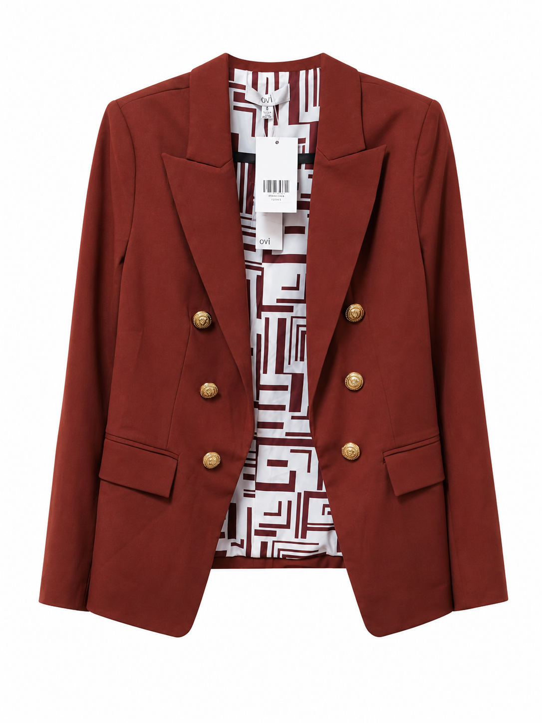 Solid Fitted Blazer Print Lining