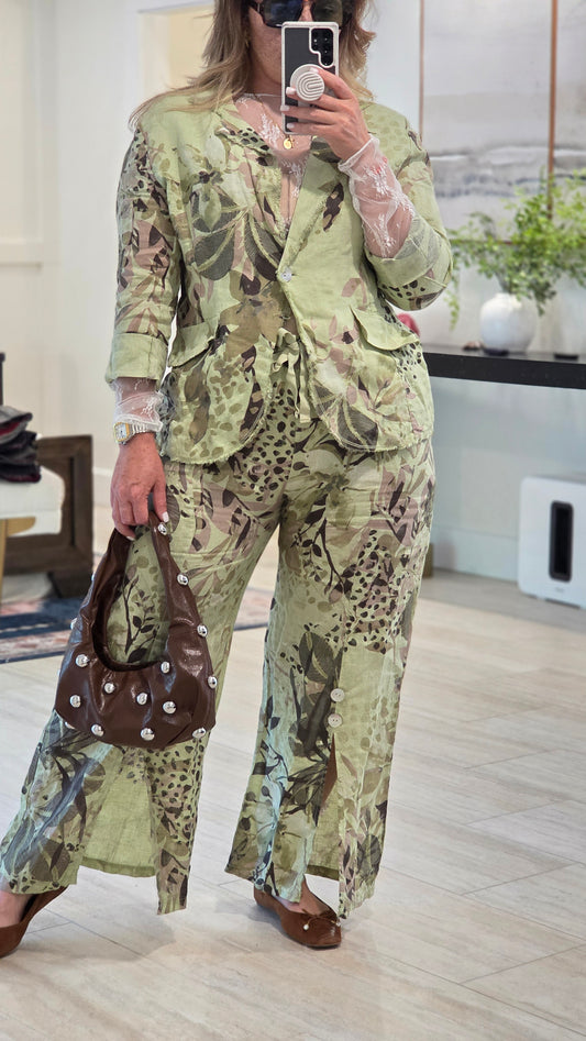 LINEN SET BLAZER AND PANTS