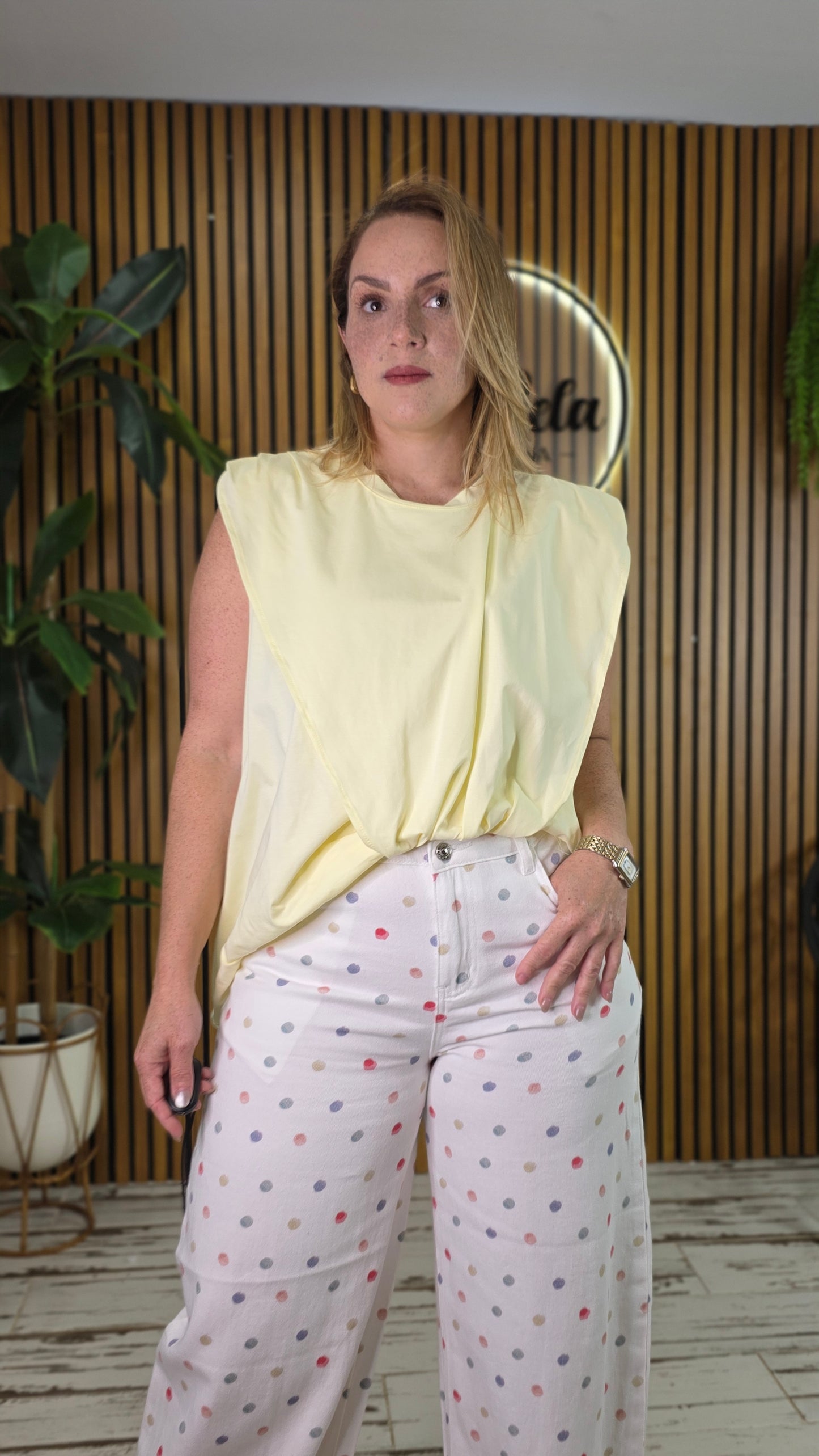 Pastel Drape Sleeveless Top