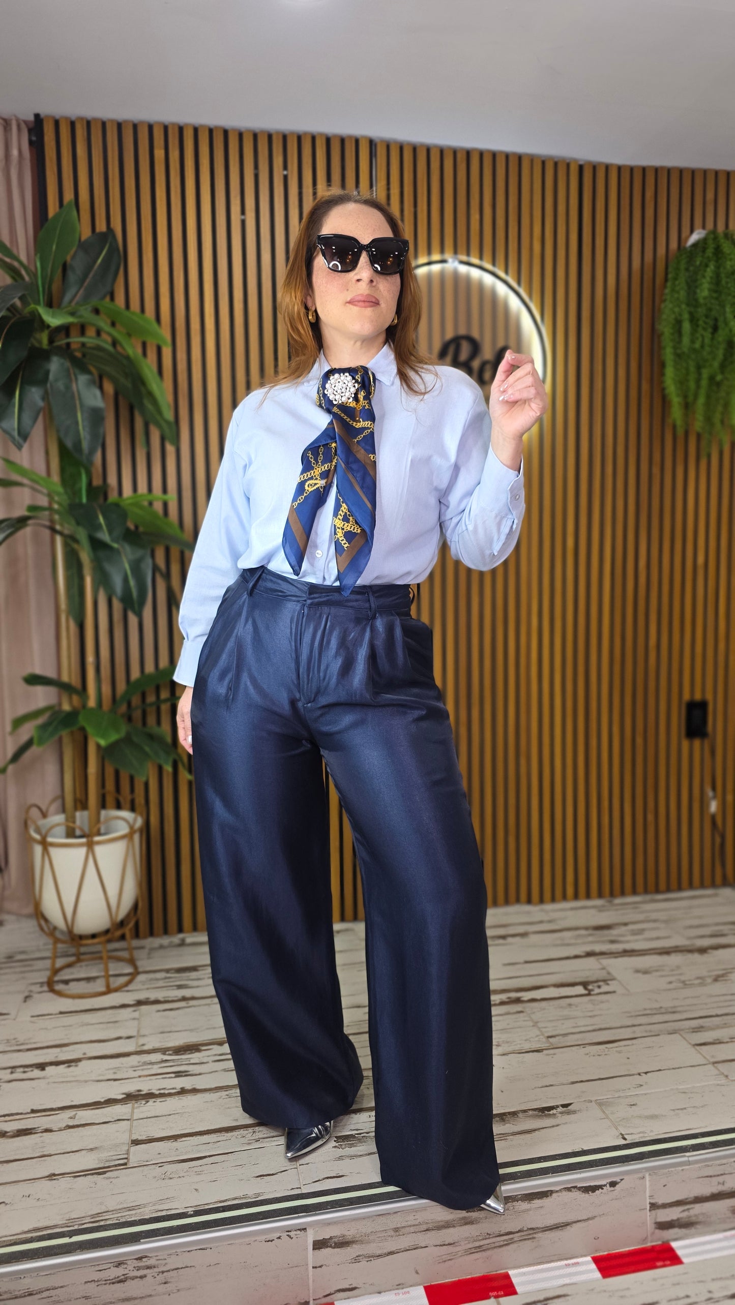High-waisted Double Pleat Pants
