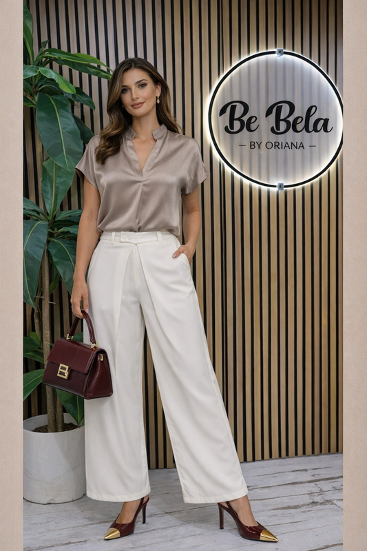 Wide Leg High-waist Tailored Pants