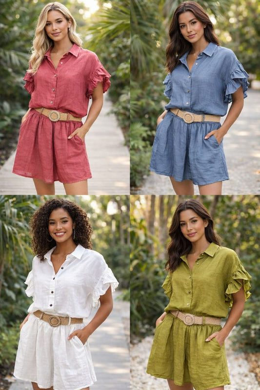 Linen short set