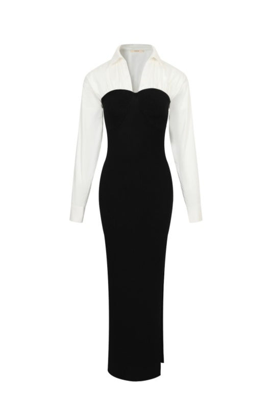 Shirt Mix Midi Dress