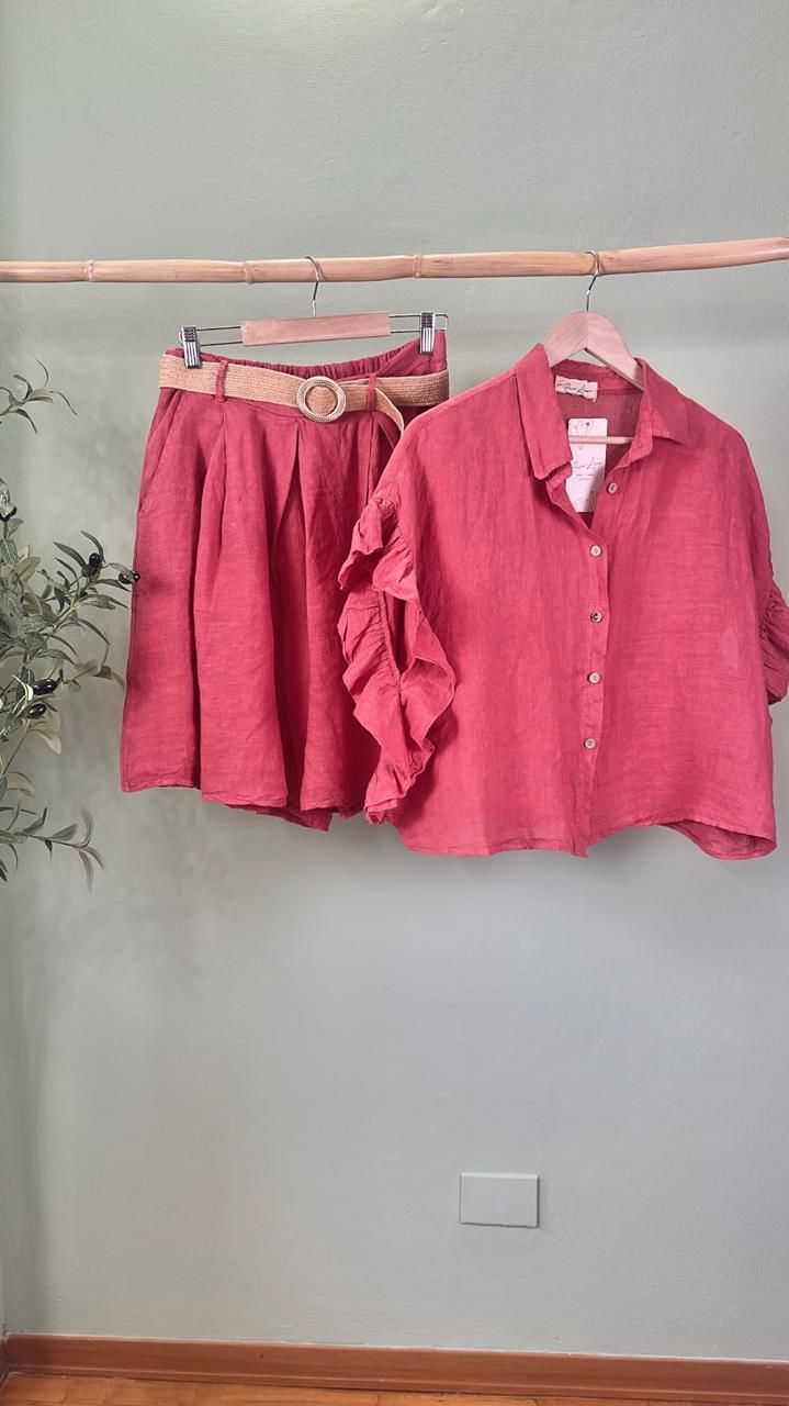 Linen short set