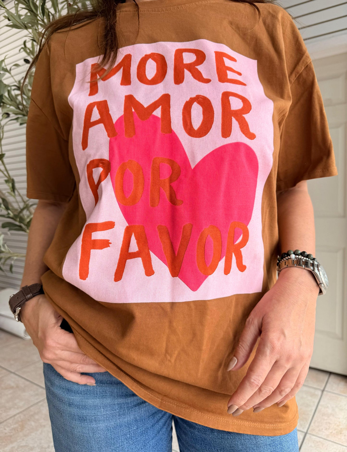 Cotton tshirt more amor por favor