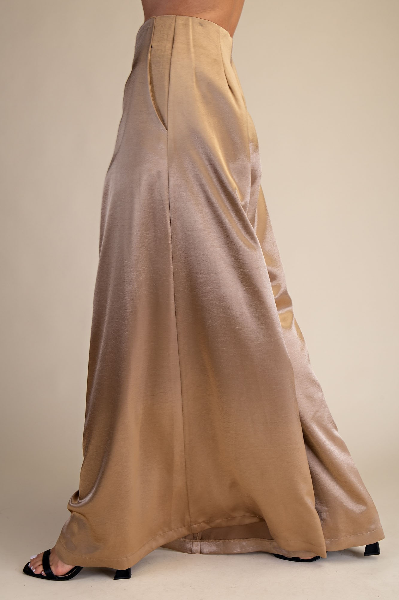 Satin A-line Palazzo Pants