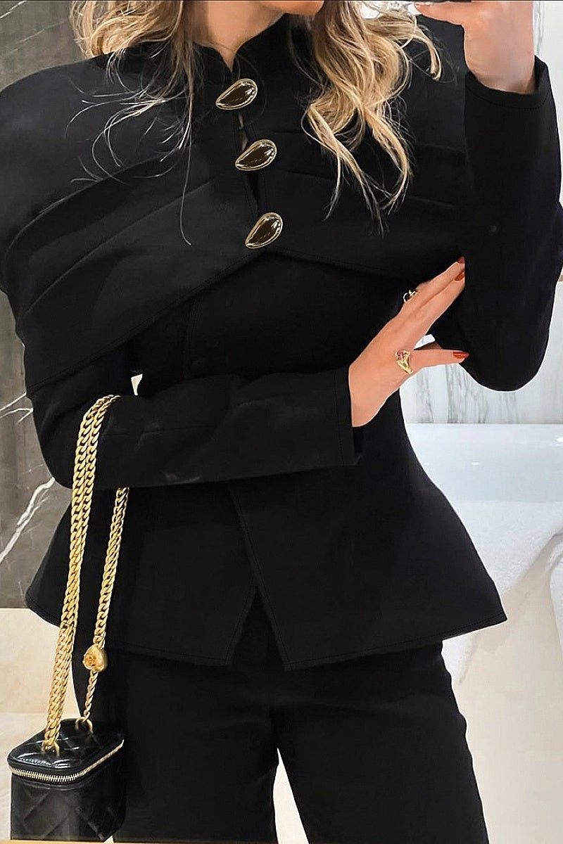 Chic Black Tailored Blazer For Women